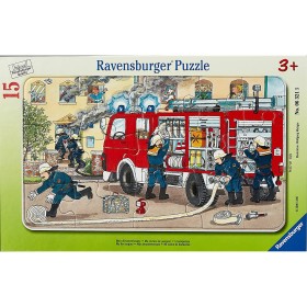 Puzzle tip rama masina de pompieri 15 piese Ravensburger - 1